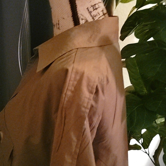 Women's Utility Top. Army Green/ Brown Size 3X. 3/4 Sleeve Length. Button Down. - Picture 5 of 6